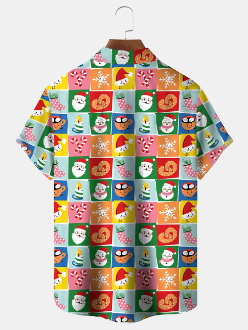 Men's Christmas Funny Graphic Short Sleeve Hawaiian Shirt